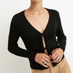 Madewell Tie-Front Bellemoor Ribbed Cardigan Sweater NWOT ✨✨✨